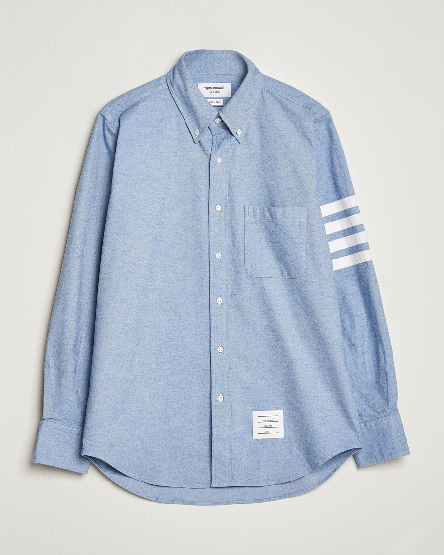 Homme | Chemises | Thom Browne | 4-Bar Flannel Shirt Light Blue