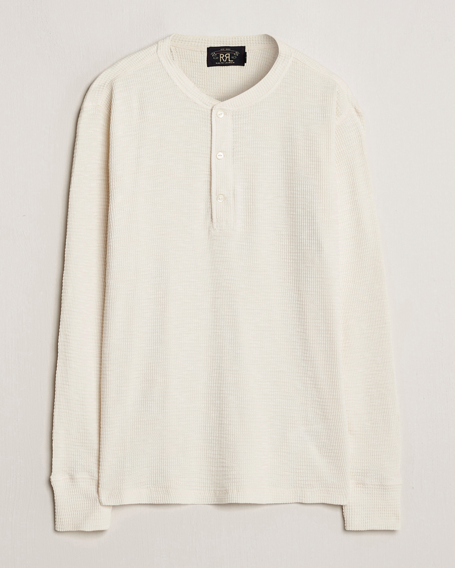 Homme | T-shirts | RRL | Long Sleeve Henley Paper White