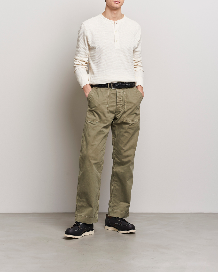 Homme | T-shirts | RRL | Long Sleeve Henley Paper White