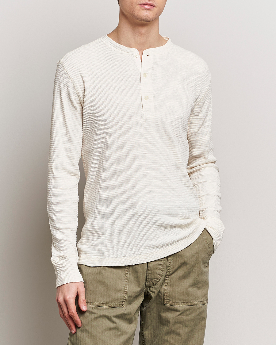 Homme | American Heritage | RRL | Long Sleeve Henley Paper White