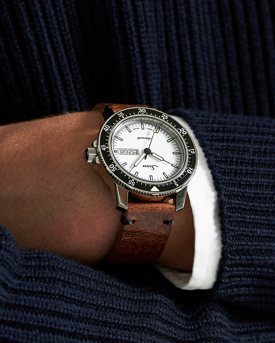 Homme | Fine watches | Sinn | 104 I W Pilot Watch 41mm Leather Strap White