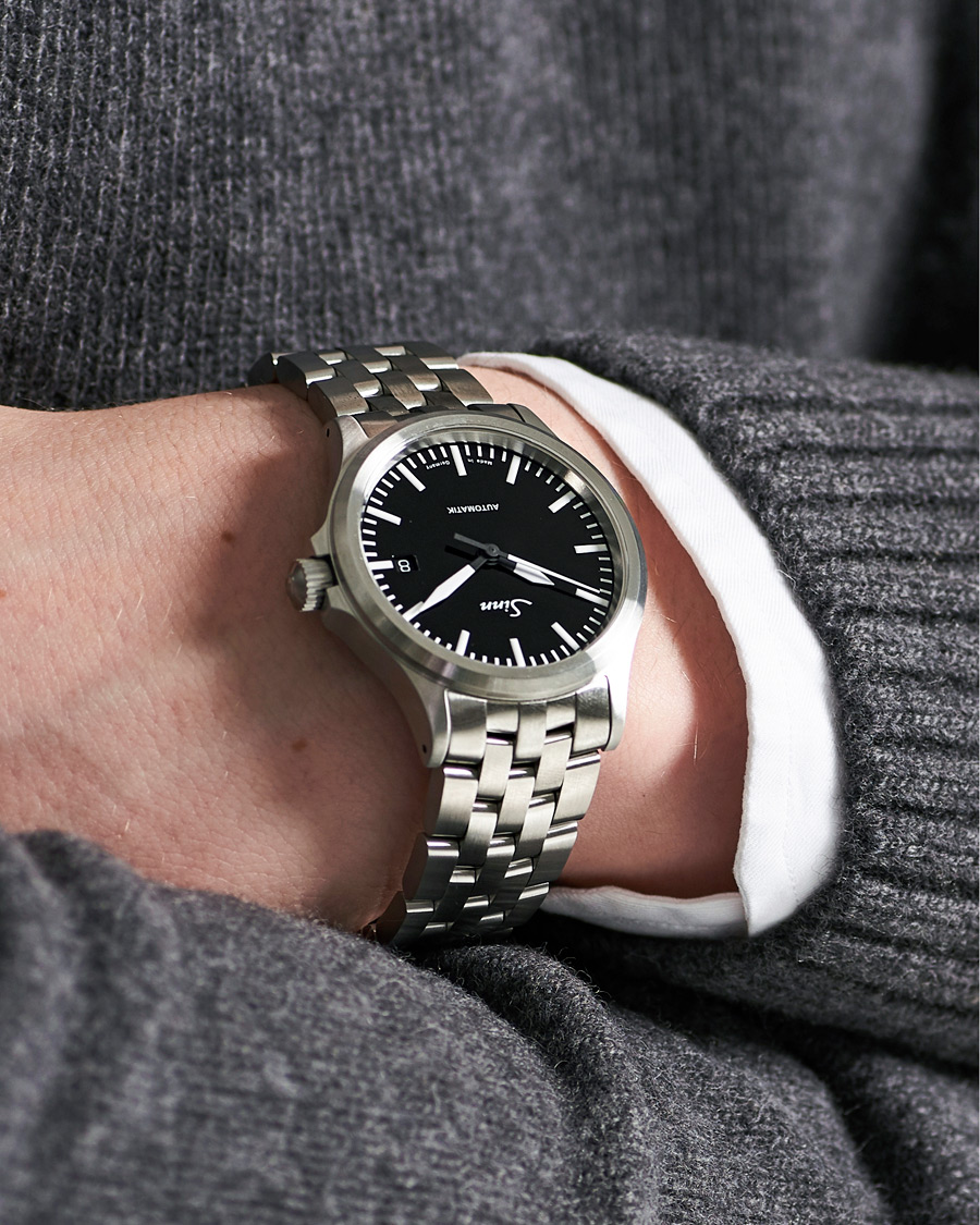 Homme | Bracelet En Acier Inoxydable | Sinn | 556 Date Stainless Steel Watch 38,5mm Black