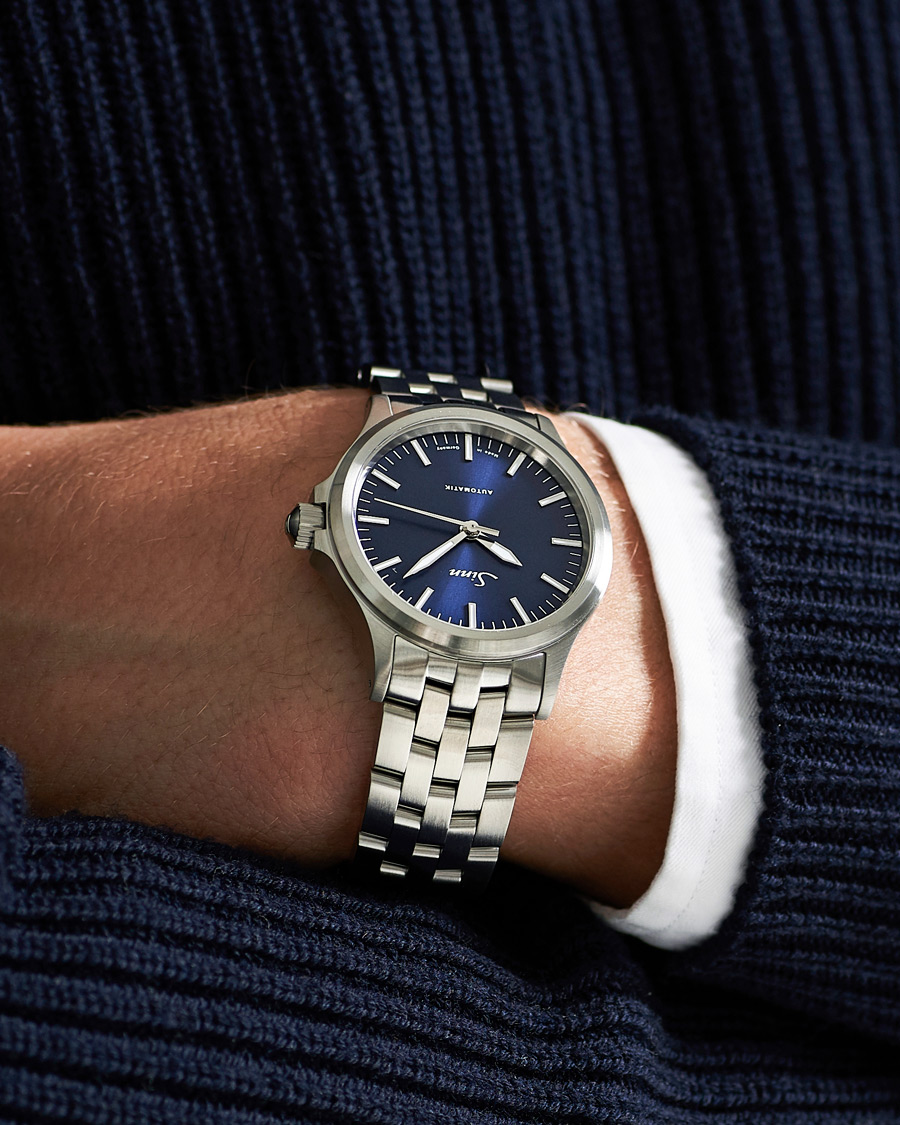 Homme | Bracelet En Acier Inoxydable | Sinn | 556 Stainless Steel Watch 38,5mm Blue