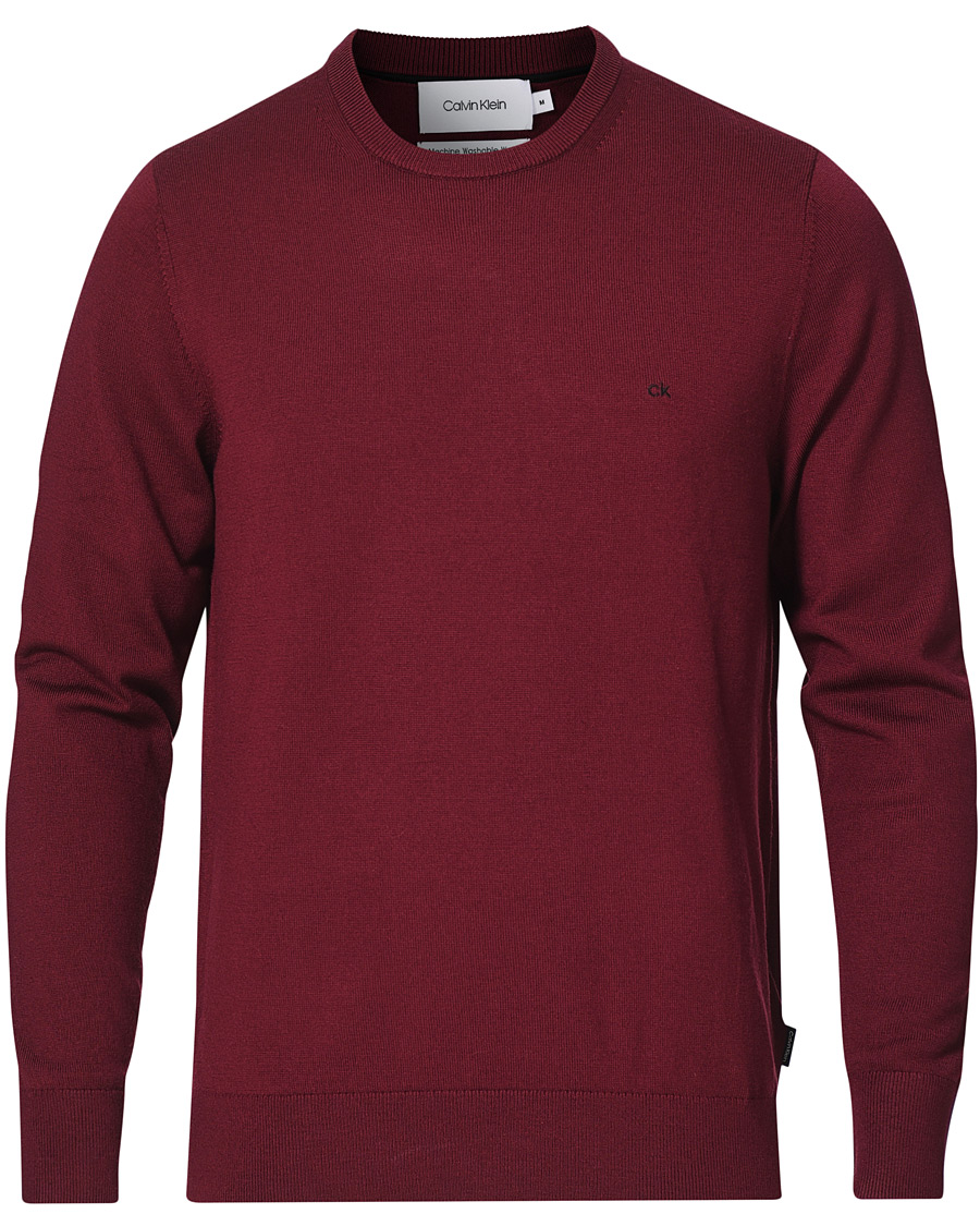 Homme | Pulls Et Tricots | Calvin Klein | Superior Wool Crew Neck Sweater Tawny Port