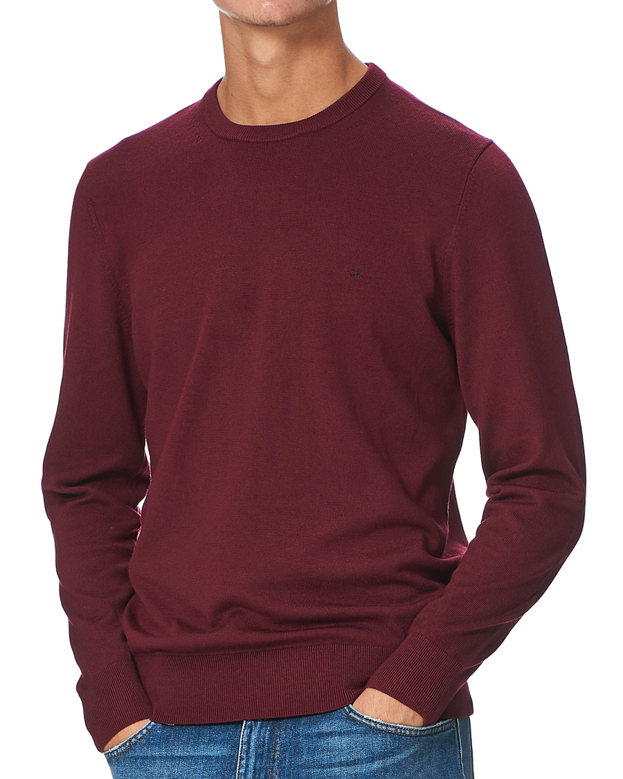 Homme | Pulls Et Tricots | Calvin Klein | Superior Wool Crew Neck Sweater Tawny Port