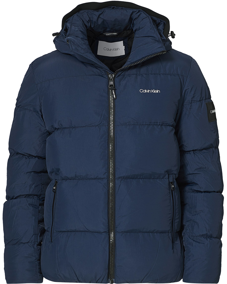 Homme | Manteaux Et Vestes | Calvin Klein | Crinkle Nylon Puffer Jacket Navy