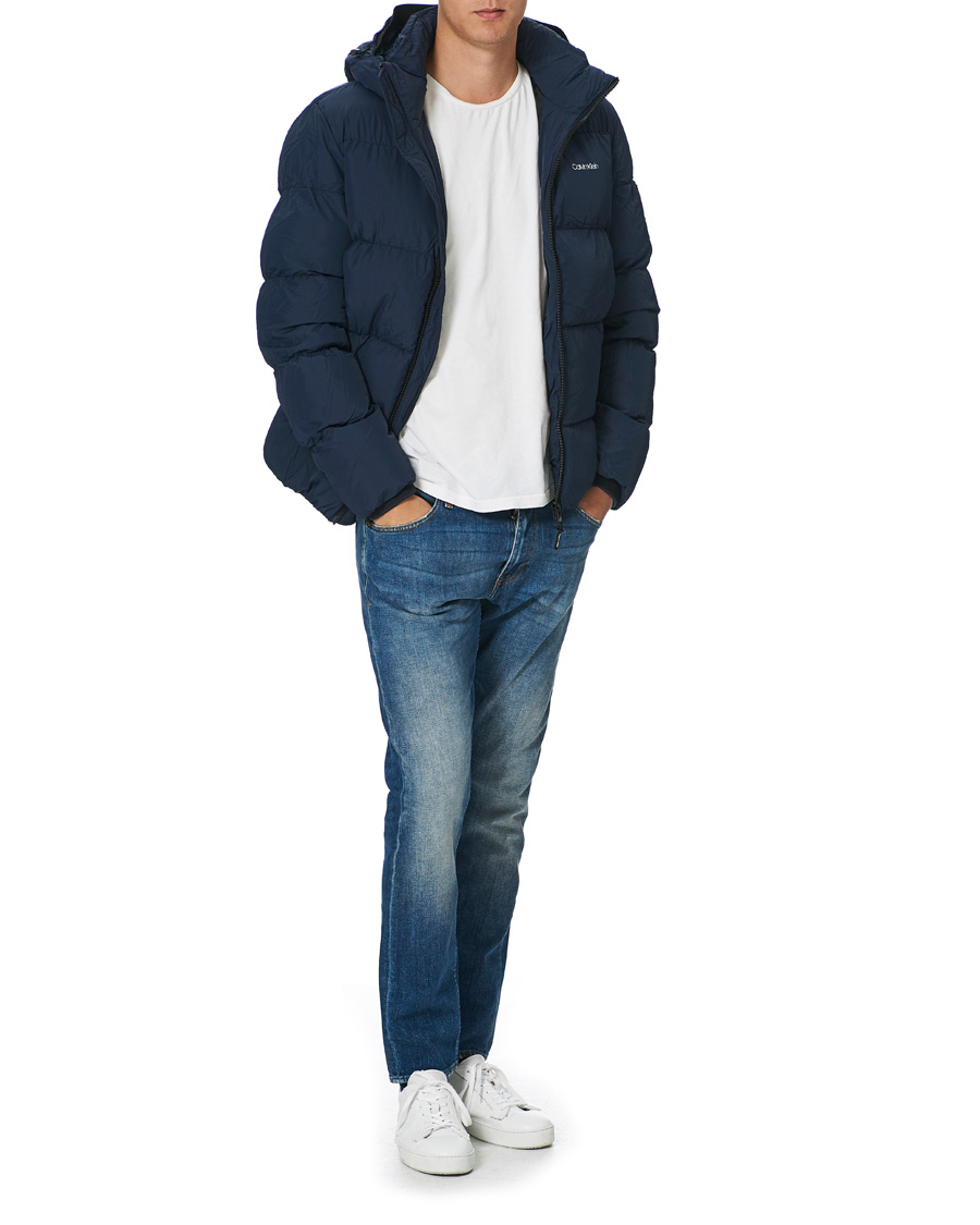 Homme | Manteaux Et Vestes | Calvin Klein | Crinkle Nylon Puffer Jacket Navy