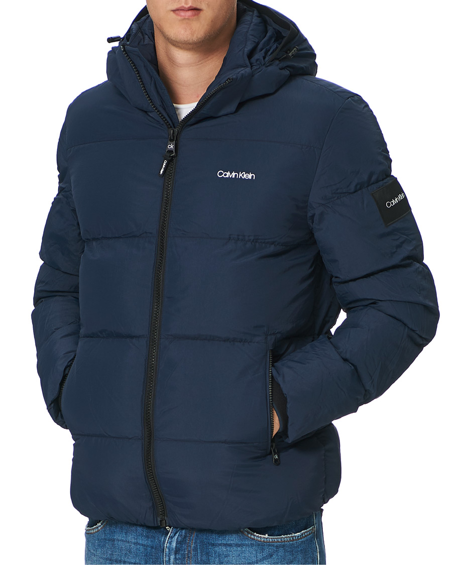 Homme | Manteaux Et Vestes | Calvin Klein | Crinkle Nylon Puffer Jacket Navy