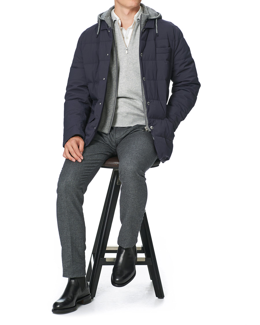 Homme | Manteaux Et Vestes | Brunello Cucinelli | Cashmere Lined Hooded Jacket Navy