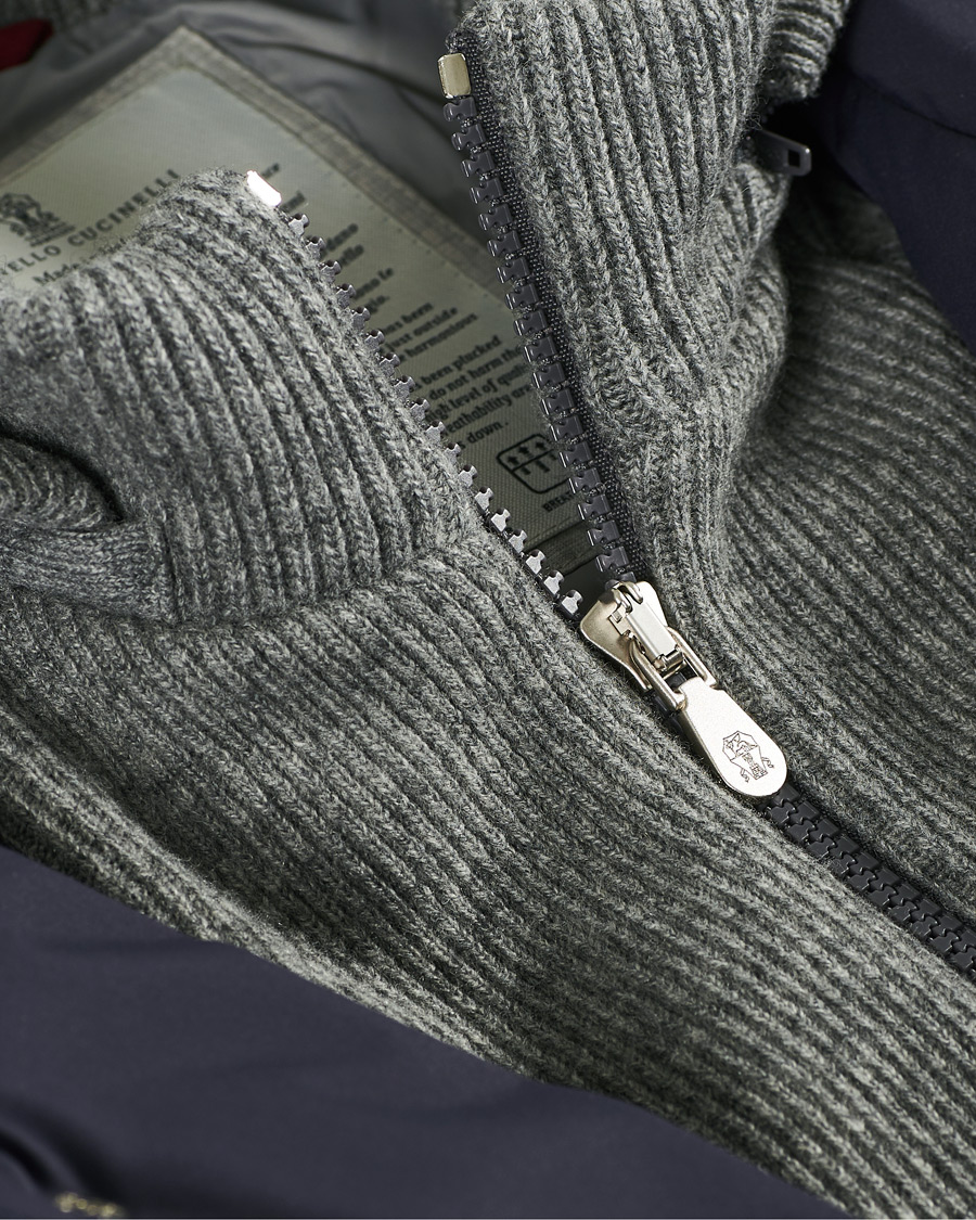 Homme | Manteaux Et Vestes | Brunello Cucinelli | Cashmere Lined Hooded Jacket Navy
