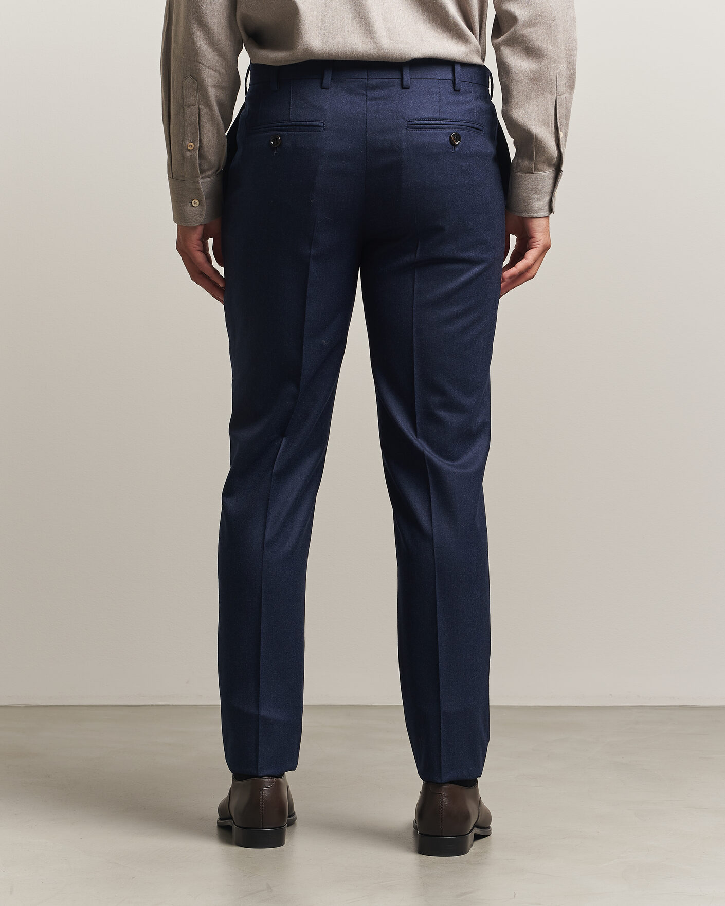 Homme | Pantalons | Brunello Cucinelli | Slim Fit Flannel Trousers Navy