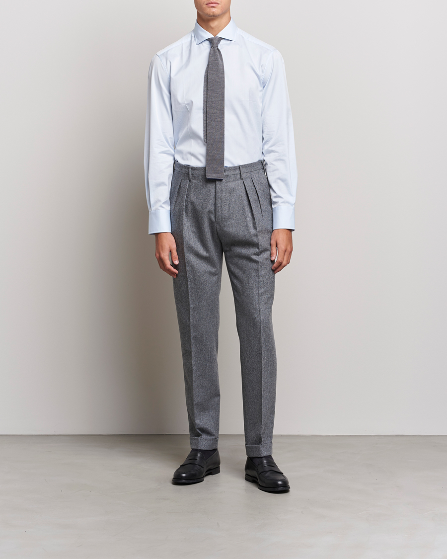 Homme | Chemises | Brunello Cucinelli | Slim Fit Poplin Shirt Light Blue