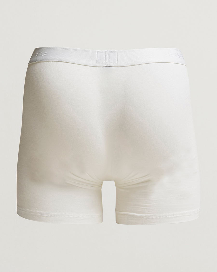 Homme | Maillot De Bains | Sunspel | Long Leg Cotton Stretch Trunk White