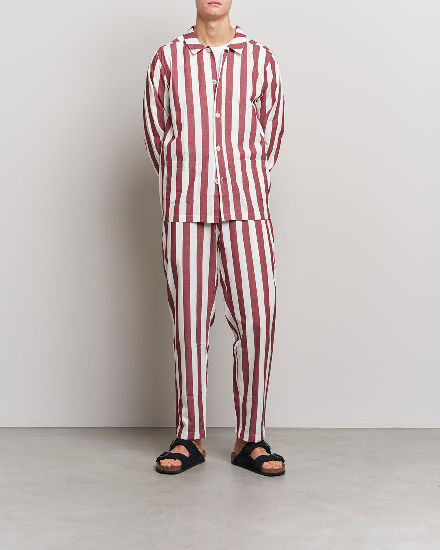 Homme | Peignoirs Et Pyjamas | Nufferton | Uno Striped Pyjama Set Red/White