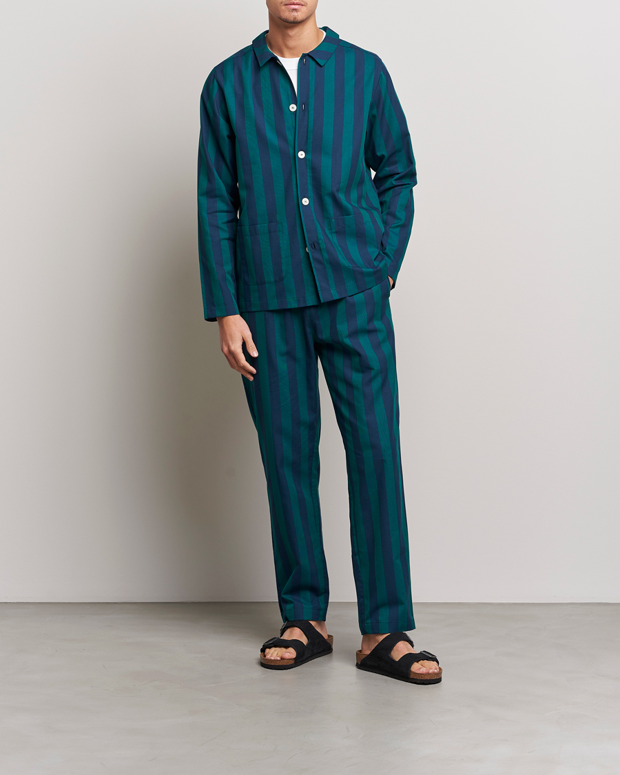 Homme | Peignoirs Et Pyjamas | Nufferton | Uno Striped Pyjama Set Blue/Green