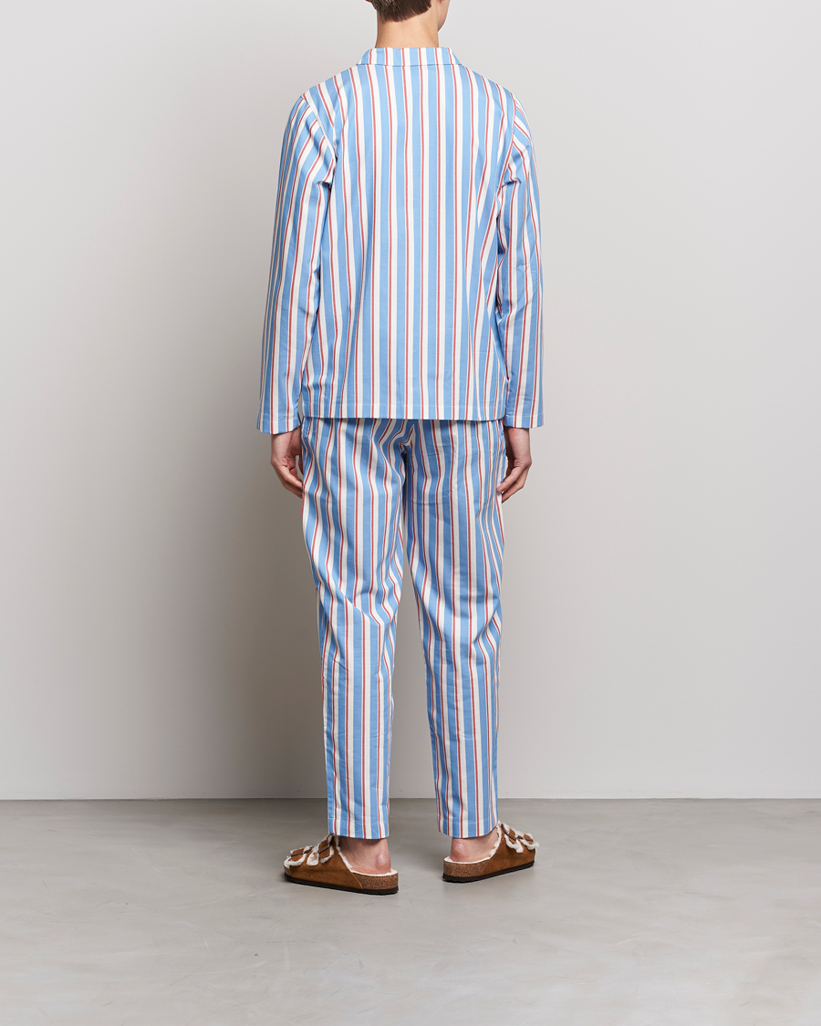 Homme | Peignoirs Et Pyjamas | Nufferton | Uno Triple Striped Pyjama Set Blue/White/Red