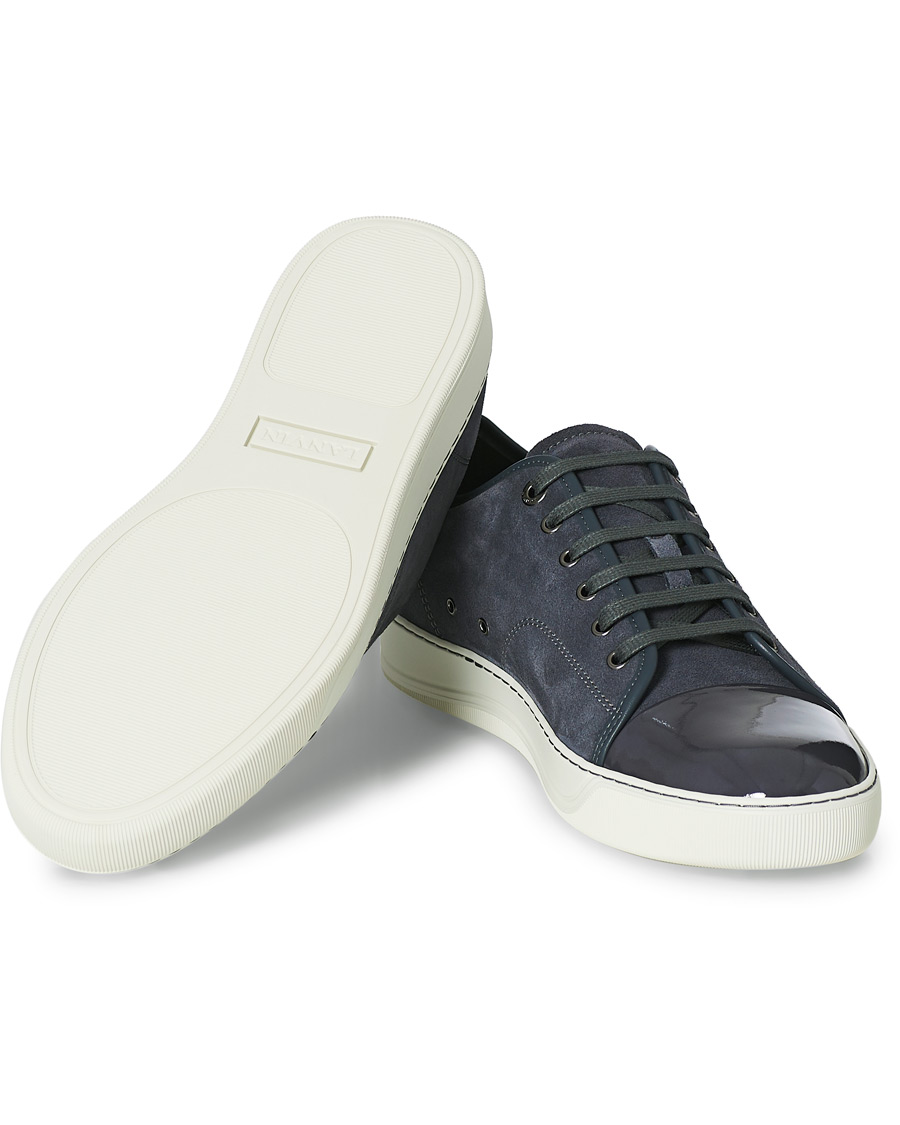 Homme | Lanvin Patent Cap Toe Sneaker Slate Grey | Lanvin | Patent Cap Toe Sneaker Slate Grey