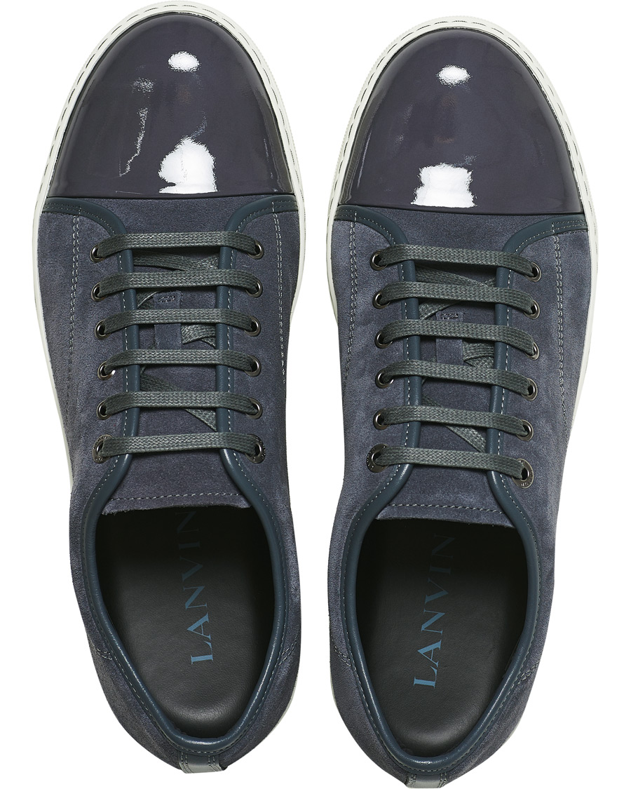 Homme | Lanvin Patent Cap Toe Sneaker Slate Grey | Lanvin | Patent Cap Toe Sneaker Slate Grey