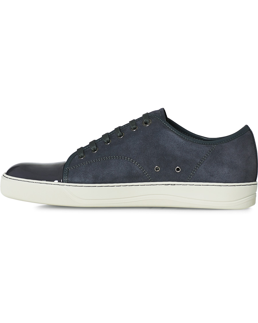 Homme | Lanvin Patent Cap Toe Sneaker Slate Grey | Lanvin | Patent Cap Toe Sneaker Slate Grey