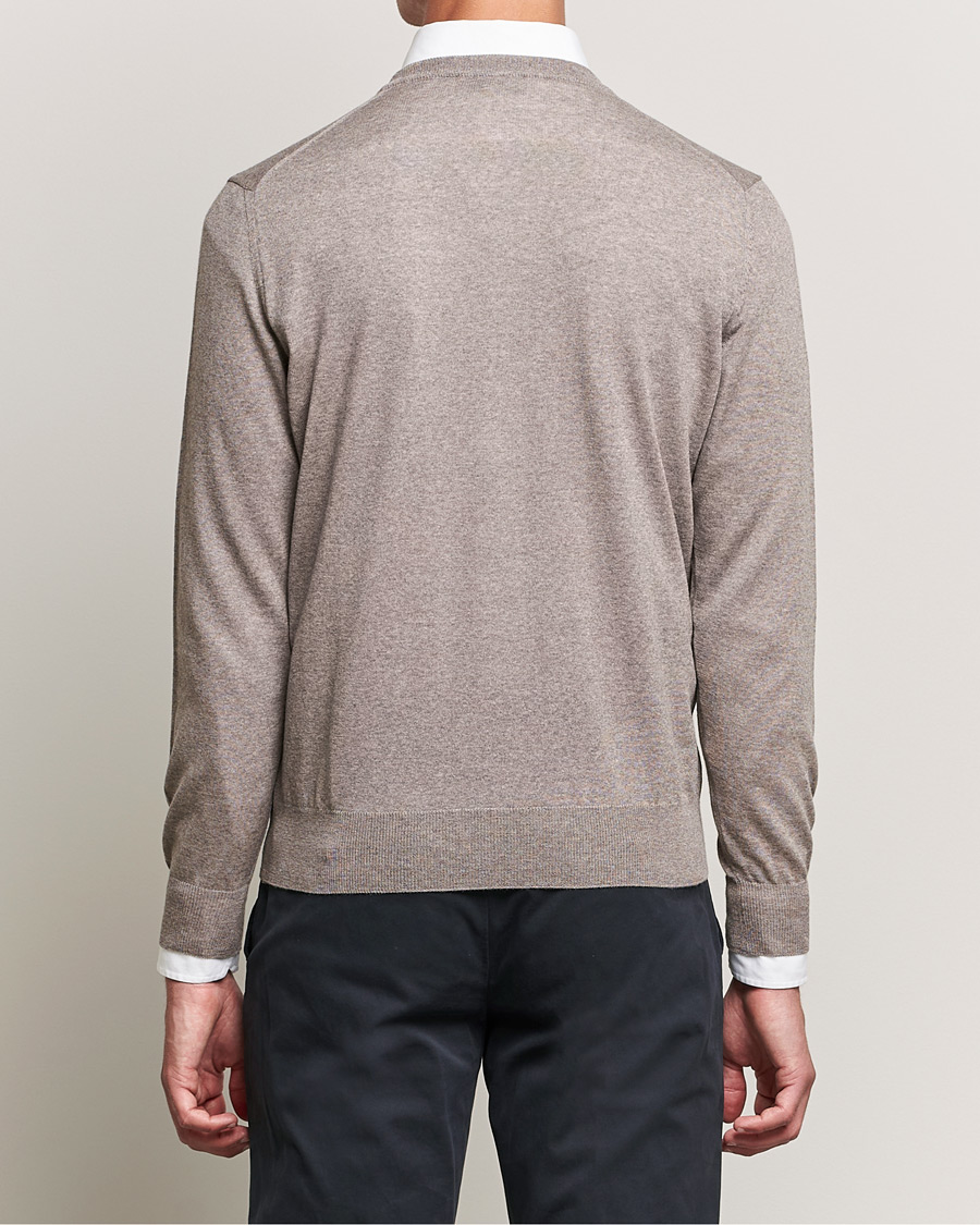 Homme | Pulls Et Tricots | Canali | Merino Wool V-Neck Taupe