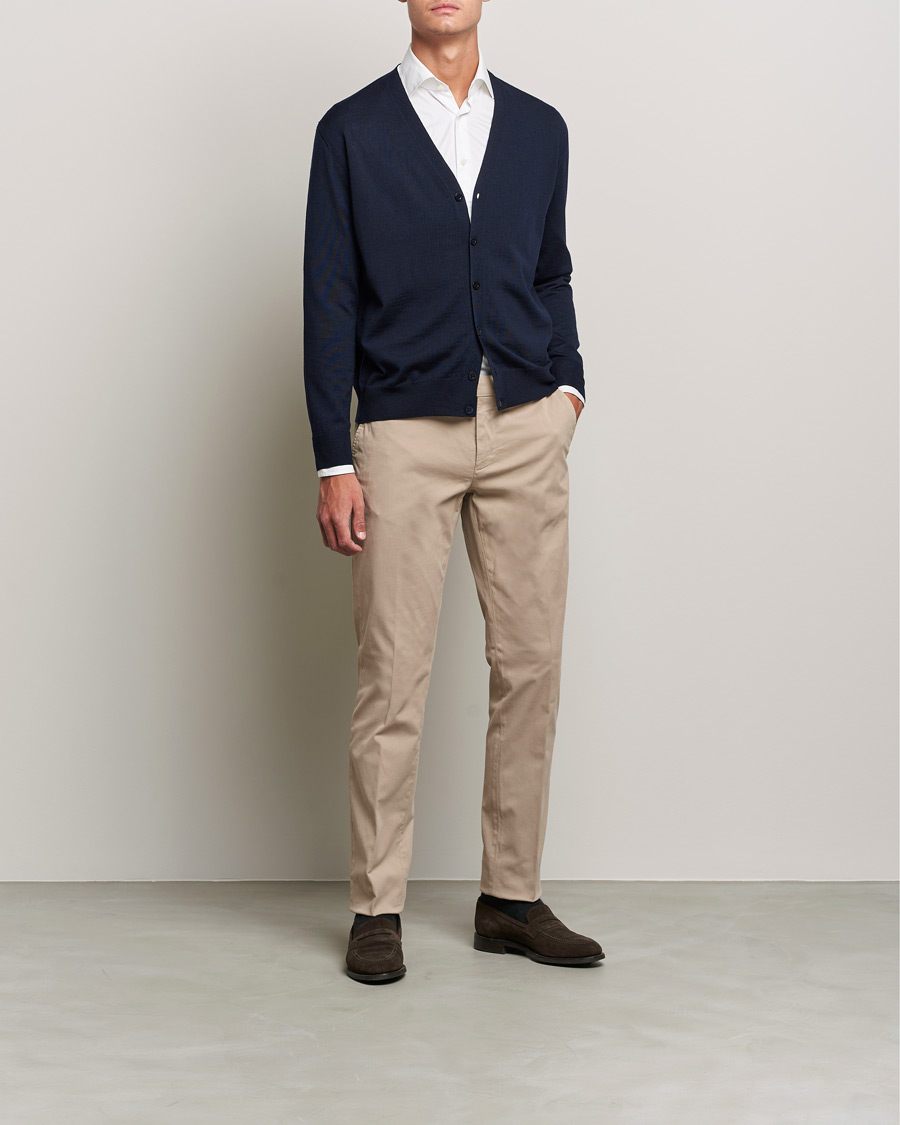 Homme | Pulls Et Tricots | Canali | Merino Wool Cardigan Navy