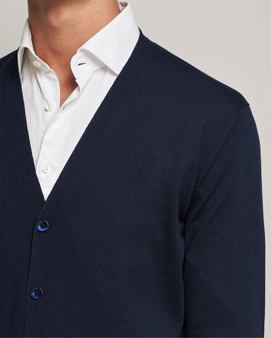 Homme | Pulls Et Tricots | Canali | Merino Wool Cardigan Navy