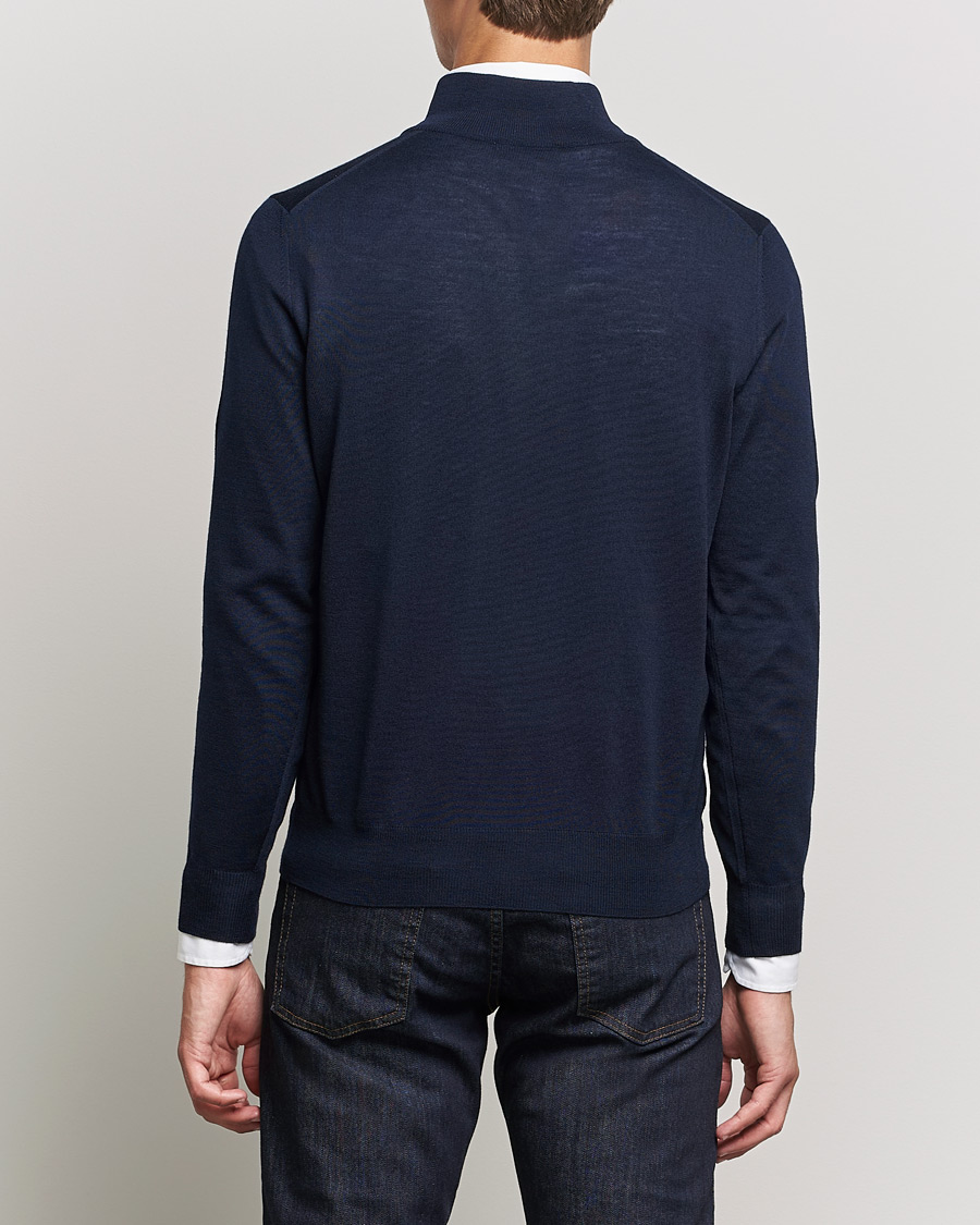 Homme | Pulls Et Tricots | Canali | Merino Wool Half Zip Navy