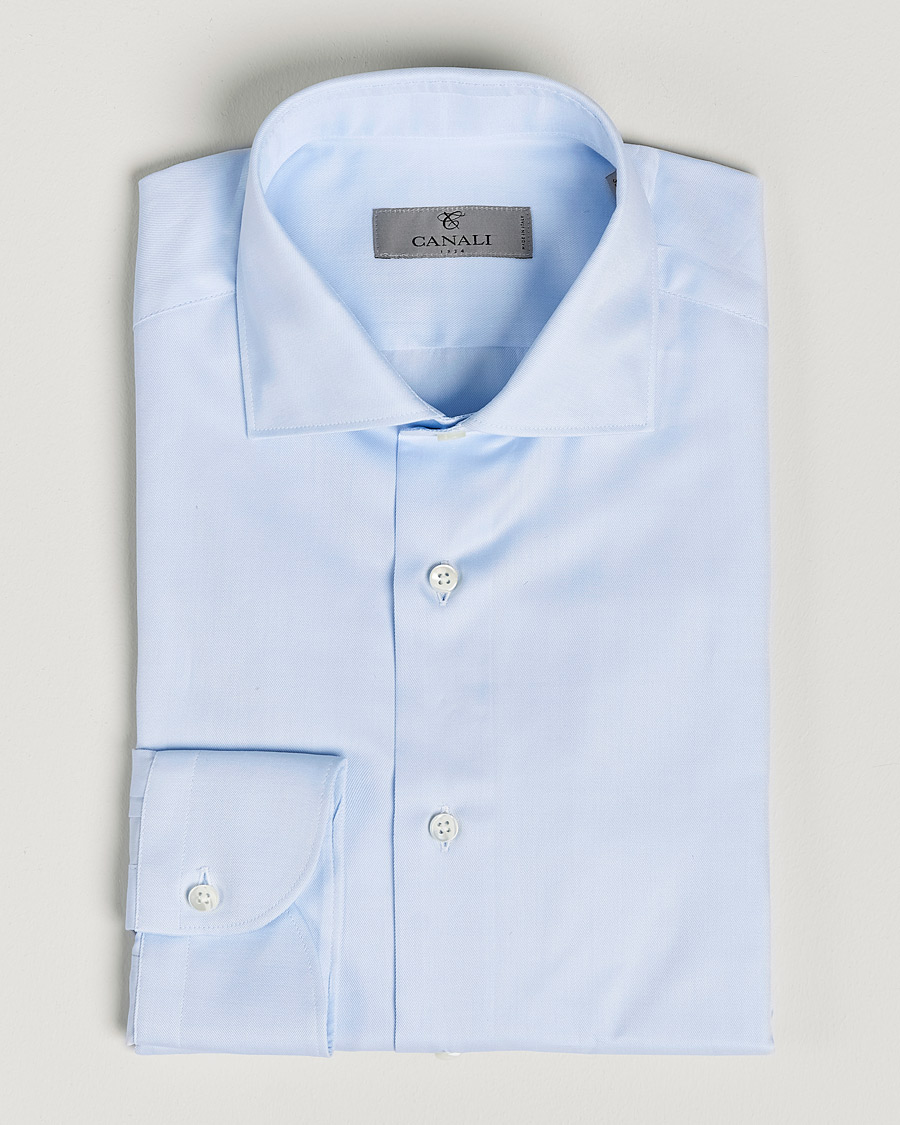 Homme | Chemises | Canali | Slim Fit Cotton Shirt Light Blue