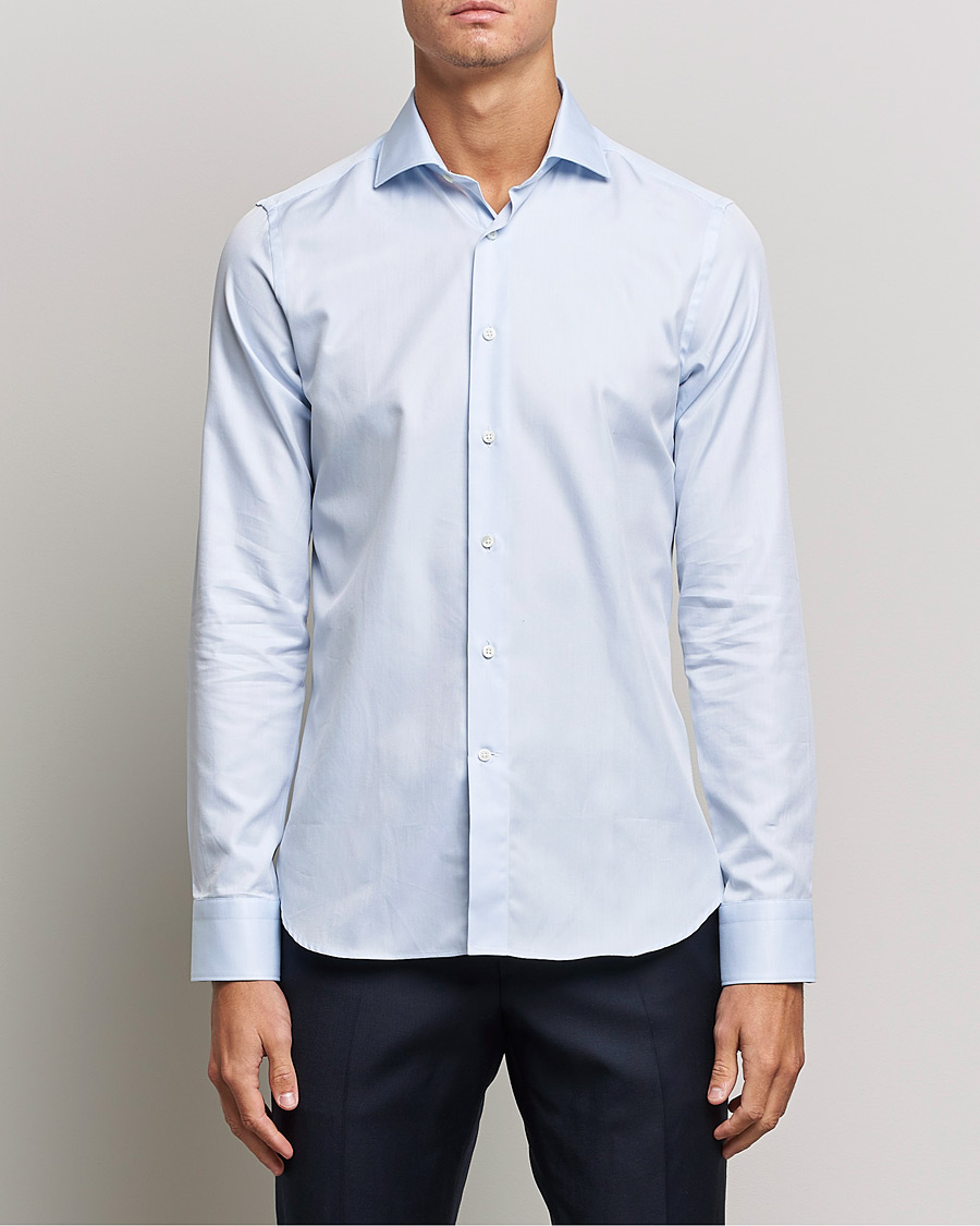 Homme | Chemises | Canali | Slim Fit Cotton Shirt Light Blue