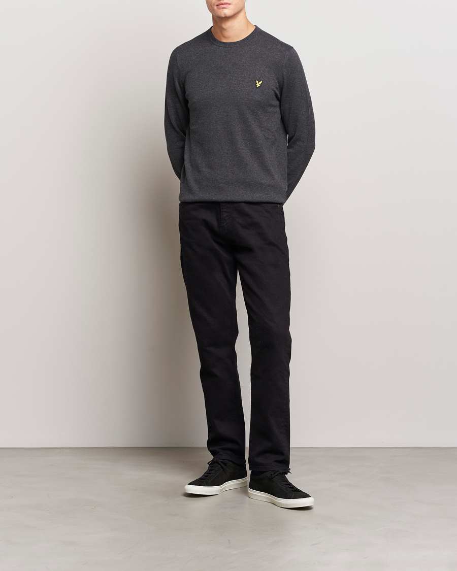 Homme | Pulls Et Tricots | Lyle & Scott | Cotton/Merino Crew Neck Jumper Charcoal Marl