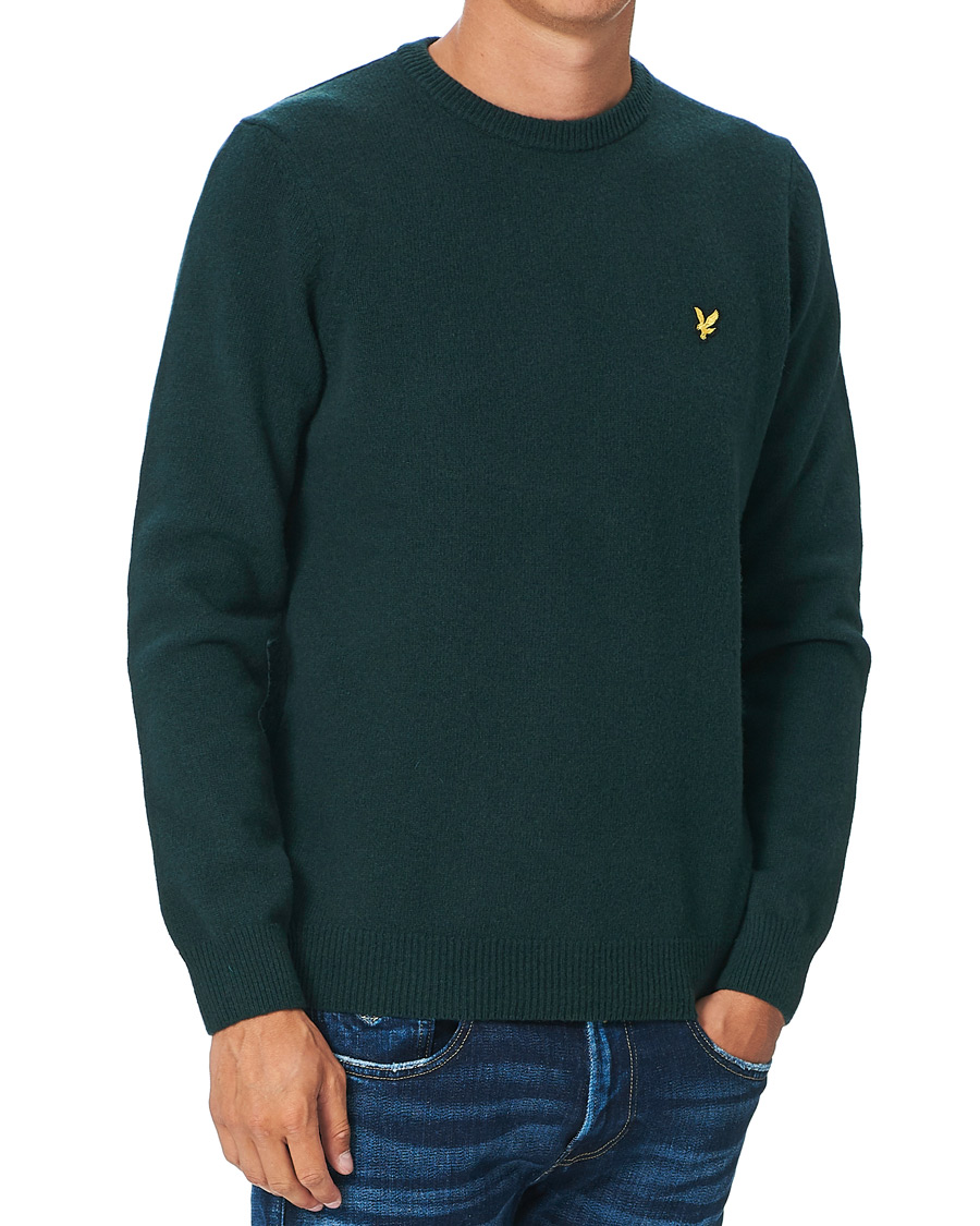 Homme | Pulls Et Tricots | Lyle & Scott | Lambswool Crew Neck Pullover Dark Green Marl