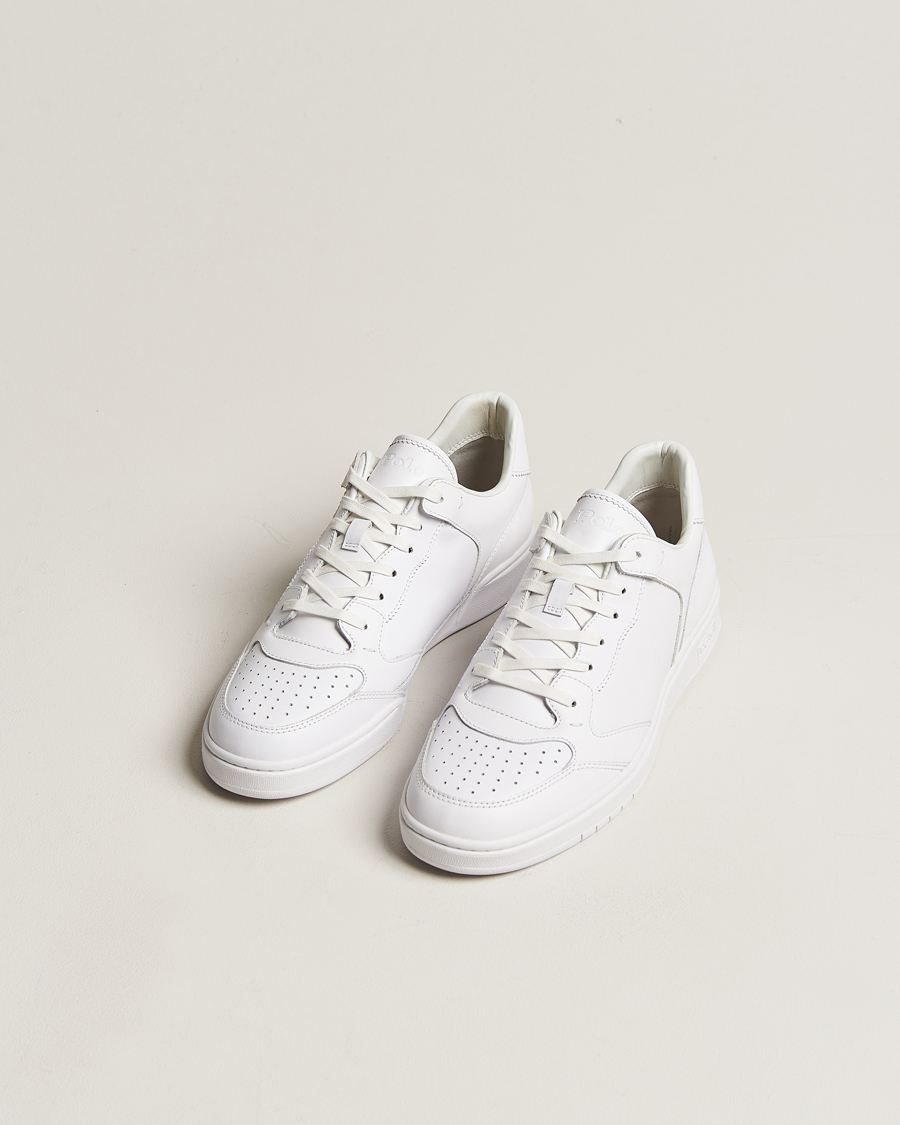 Homme |  | Polo Ralph Lauren | Court Luxury Leather Sneaker White