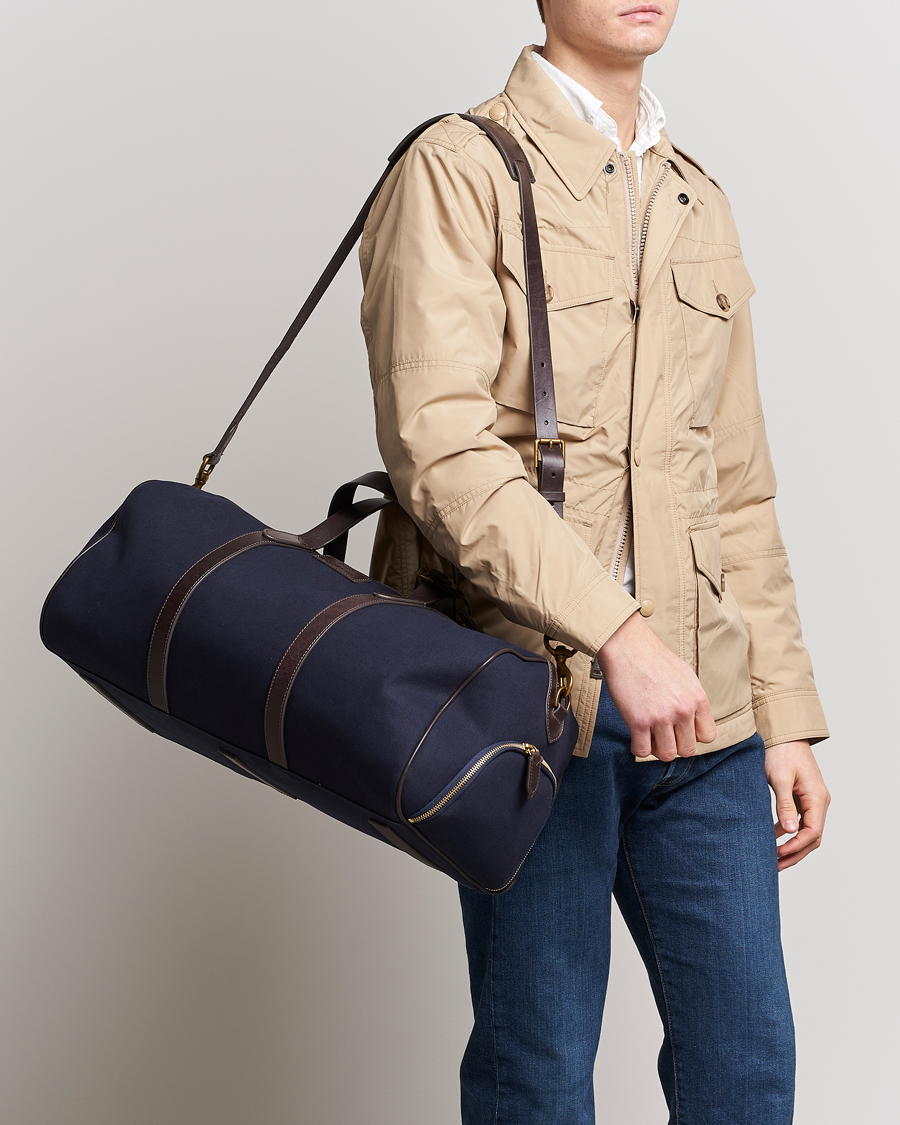 Homme | Polo Ralph Lauren Canvas/Leather Dufflebag Aviator Navy/Brown | Polo Ralph Lauren | Canvas/Leather Dufflebag Aviator Navy/Brown