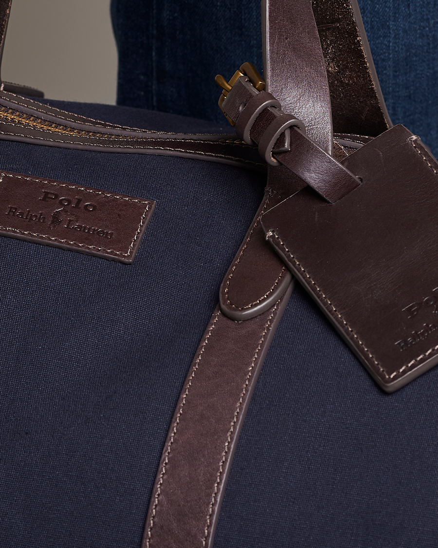 Homme | Polo Ralph Lauren Canvas/Leather Dufflebag Aviator Navy/Brown | Polo Ralph Lauren | Canvas/Leather Dufflebag Aviator Navy/Brown