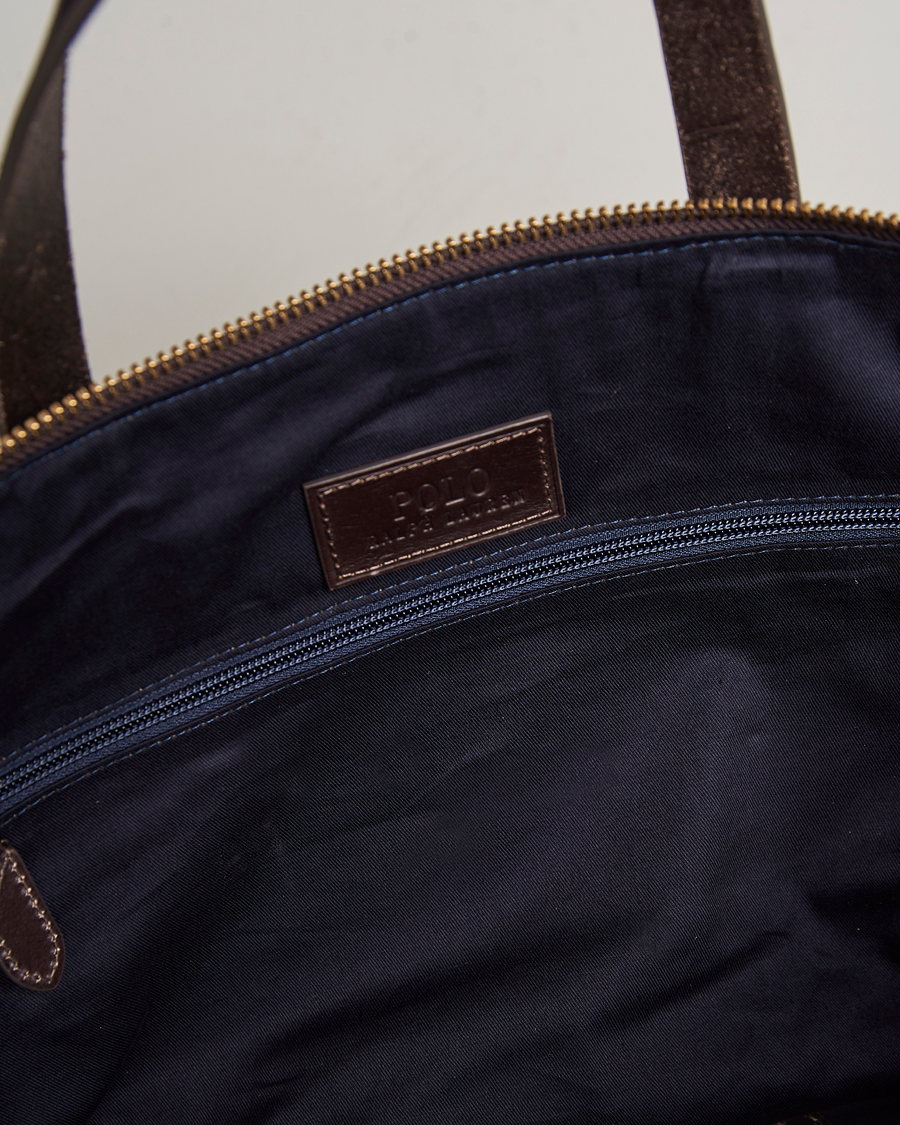 Homme | Polo Ralph Lauren Canvas/Leather Dufflebag Aviator Navy/Brown | Polo Ralph Lauren | Canvas/Leather Dufflebag Aviator Navy/Brown