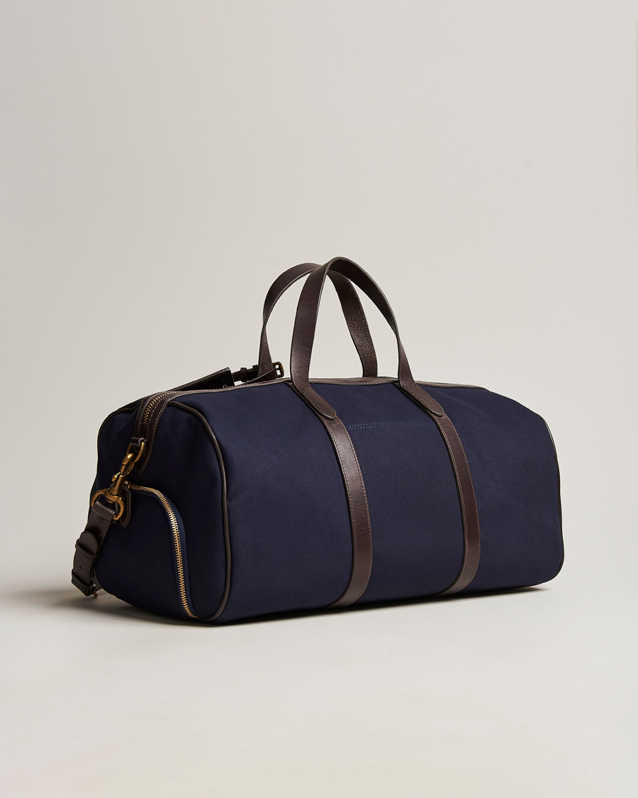 Homme | Polo Ralph Lauren Canvas/Leather Dufflebag Aviator Navy/Brown | Polo Ralph Lauren | Canvas/Leather Dufflebag Aviator Navy/Brown