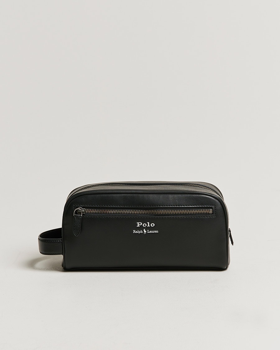 Homme | Polo Ralph Lauren Leather Washbag Black | Polo Ralph Lauren | Leather Washbag Black