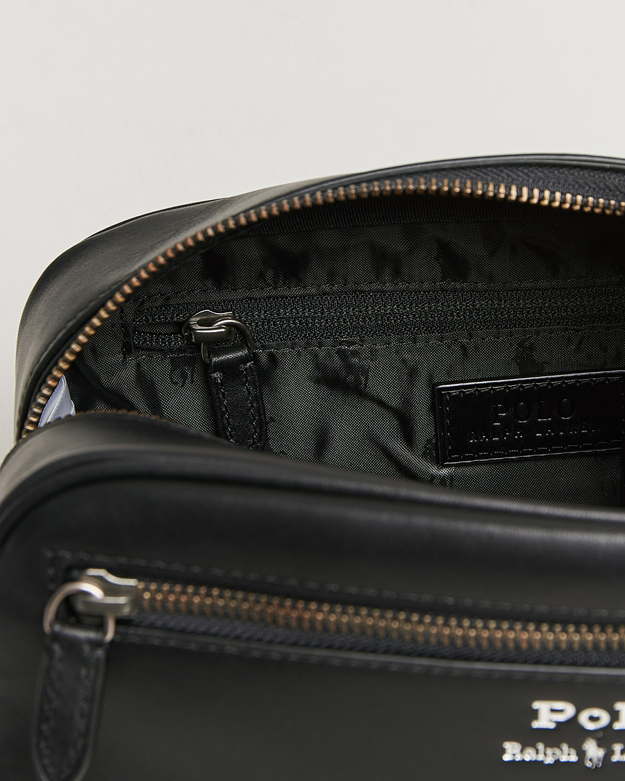 Homme | Polo Ralph Lauren Leather Washbag Black | Polo Ralph Lauren | Leather Washbag Black