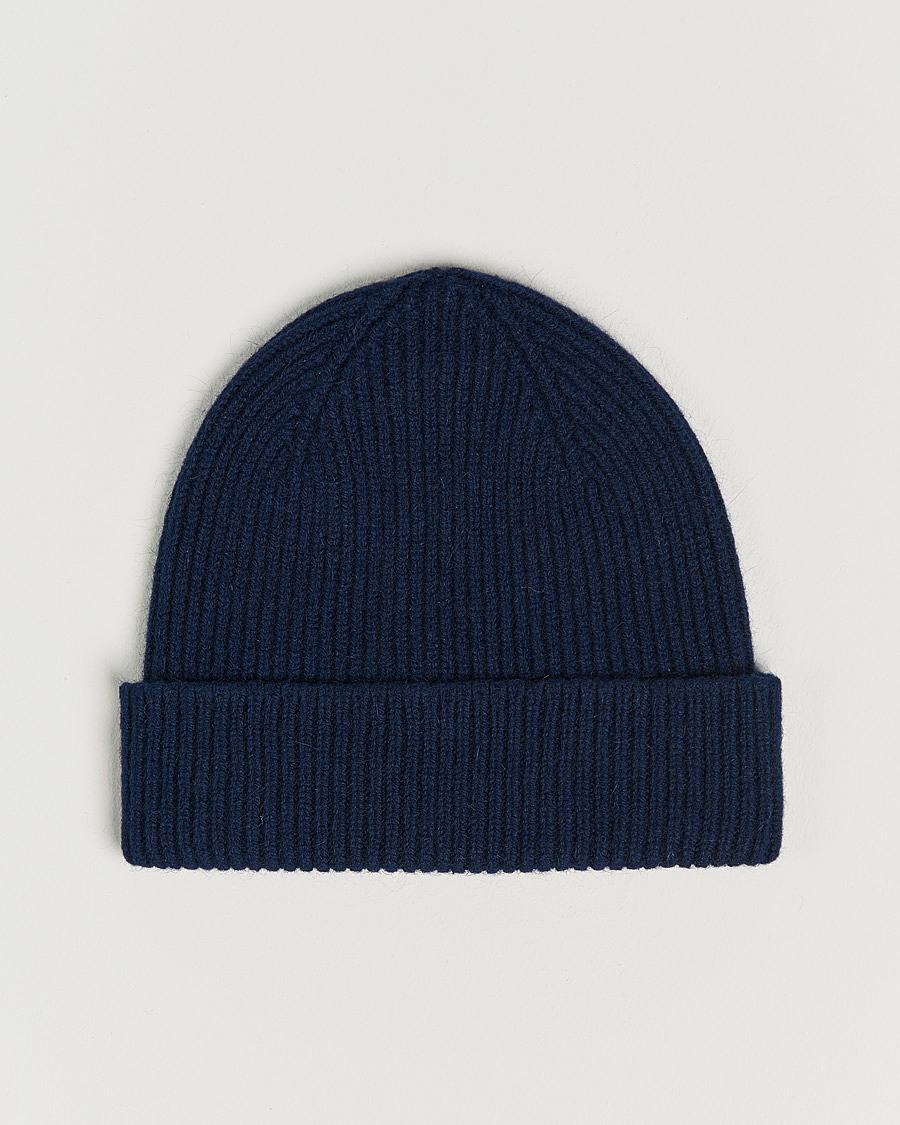 Homme | Le Bonnet Lambswool/Caregora Beanie Midnight | Le Bonnet | Lambswool/Caregora Beanie Midnight