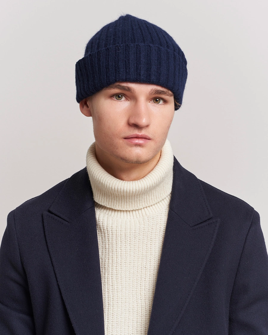 Homme | Sections | Le Bonnet | Lambswool/Caregora Beanie Midnight