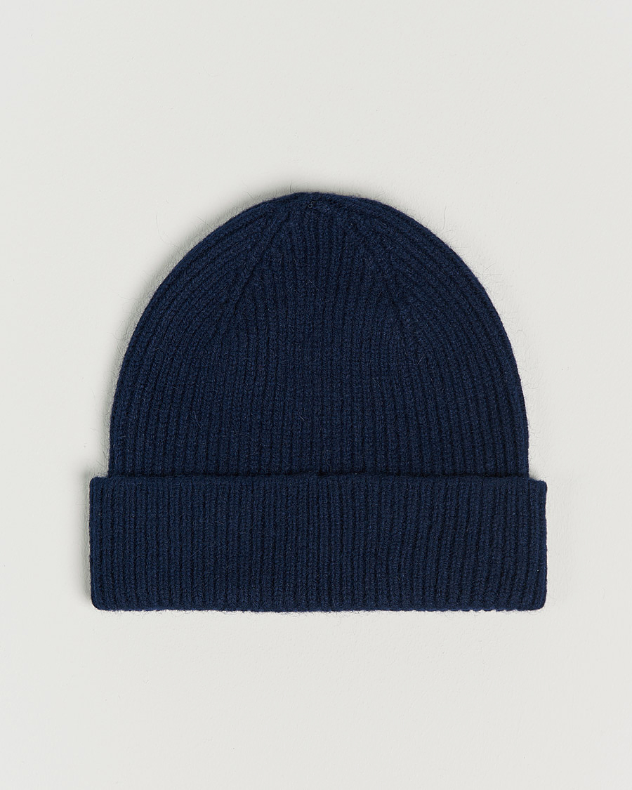 Homme | Le Bonnet Lambswool/Caregora Beanie Midnight | Le Bonnet | Lambswool/Caregora Beanie Midnight