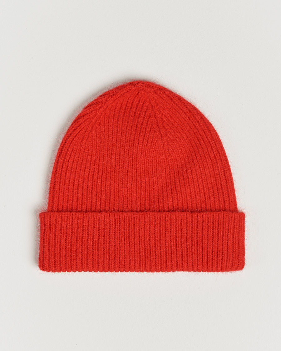 Homme | Le Bonnet Lambswool/Caregora Beanie Crimsom Red | Le Bonnet | Lambswool/Caregora Beanie Crimsom Red