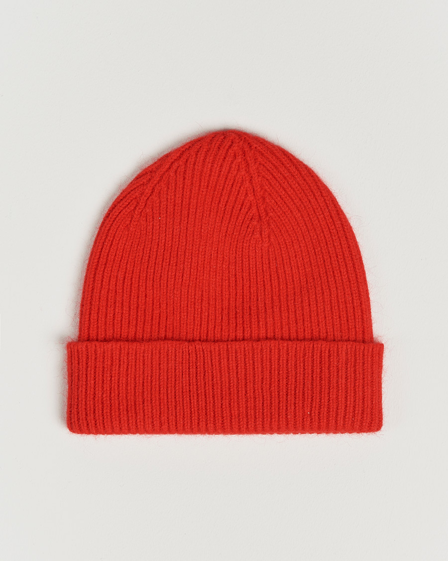 Homme | Le Bonnet Lambswool/Caregora Beanie Crimsom Red | Le Bonnet | Lambswool/Caregora Beanie Crimsom Red