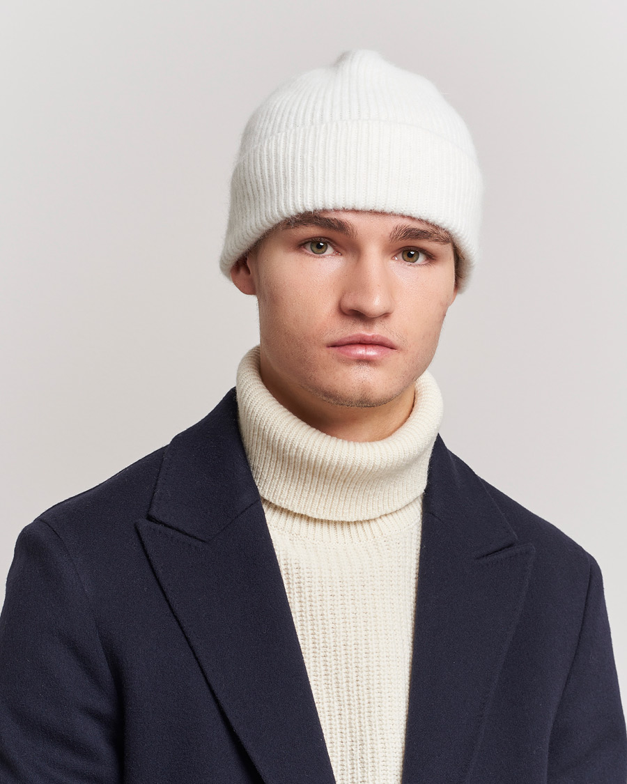 Homme | Accessoires chauds | Le Bonnet | Lambswool/Caregora Beanie Snow