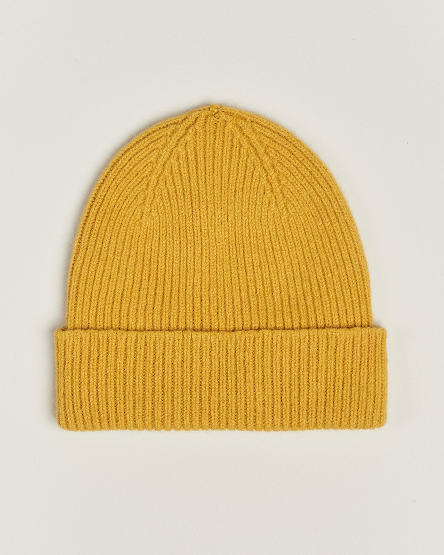 Homme | Bonnets | Le Bonnet | Lambswool/Caregora Beanie Mustard