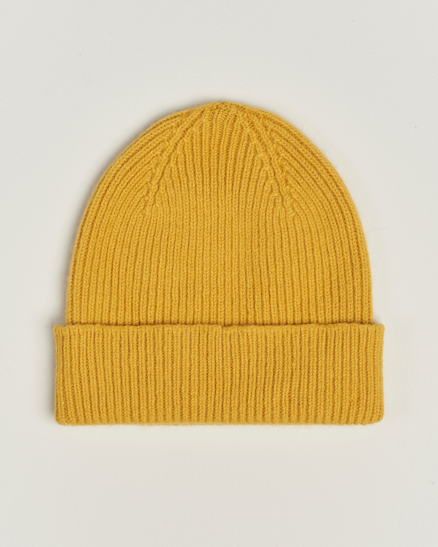 Homme | Bonnets | Le Bonnet | Lambswool/Caregora Beanie Mustard