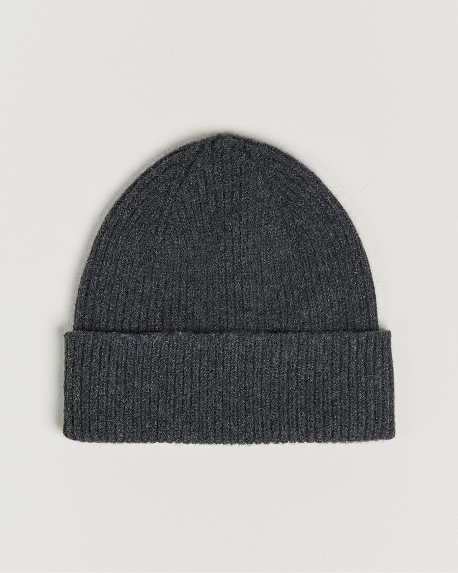Homme | Bonnets | Le Bonnet | Lambswool/Caregora Beanie Graphite