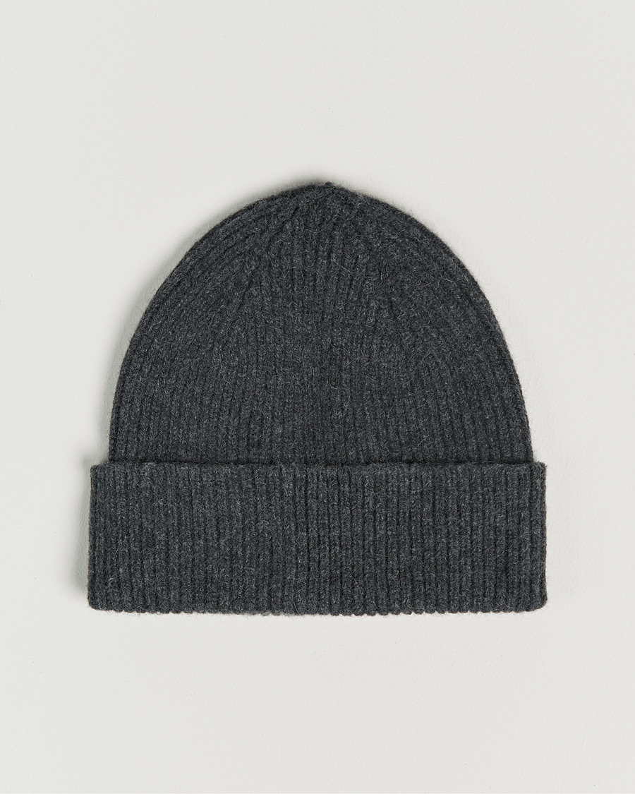 Homme | Bonnets | Le Bonnet | Lambswool/Caregora Beanie Graphite