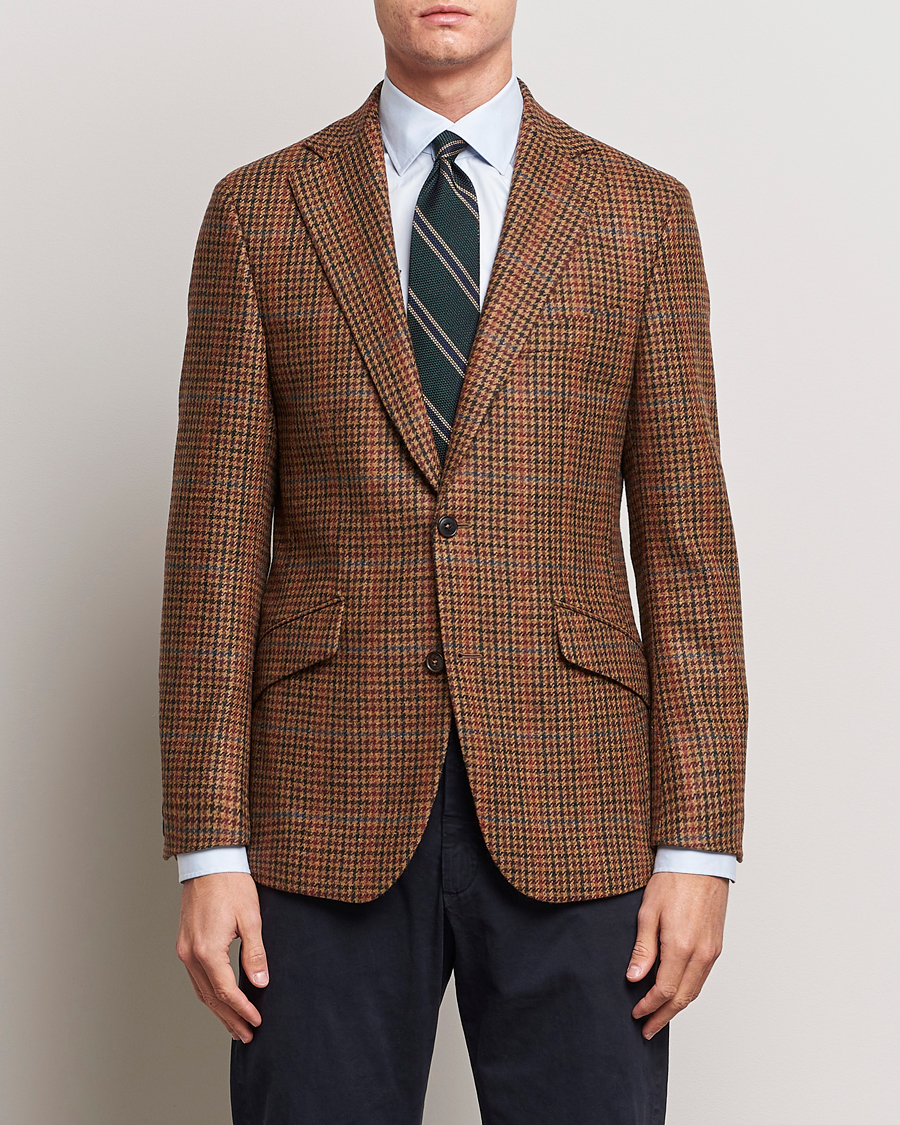 Homme | Blazers | Walker Slater | Edward Lambswool Houndstooth Blazer Tan