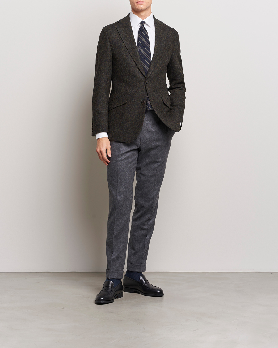Homme | Blazers | Walker Slater | Edward Wool Donegal Blazer Dark Brown